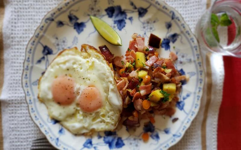 スキレットスイートポテトハッシュのレシピ